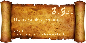 Blazsicsek Zsombor névjegykártya